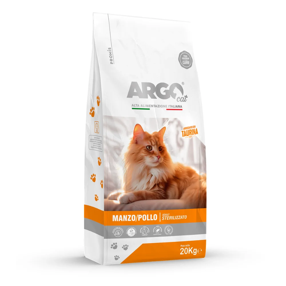 Standard - Суха храна Argo Sterilizzato Manzo e Pollo за кастрирани котки с говеждо и пилешко