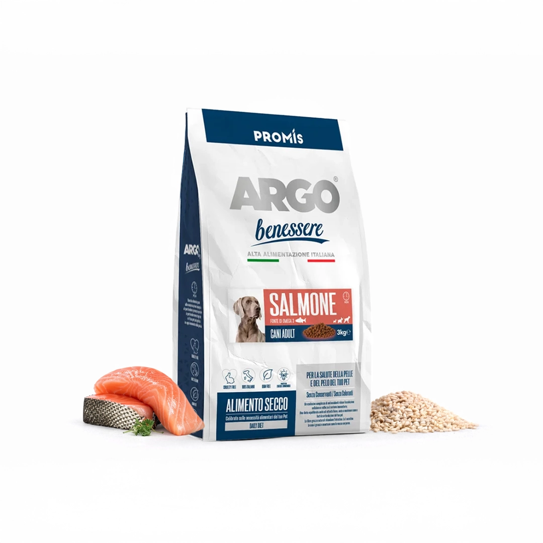 Premium - Суха храна Argo Benessere Salmone за кучета със сьомга