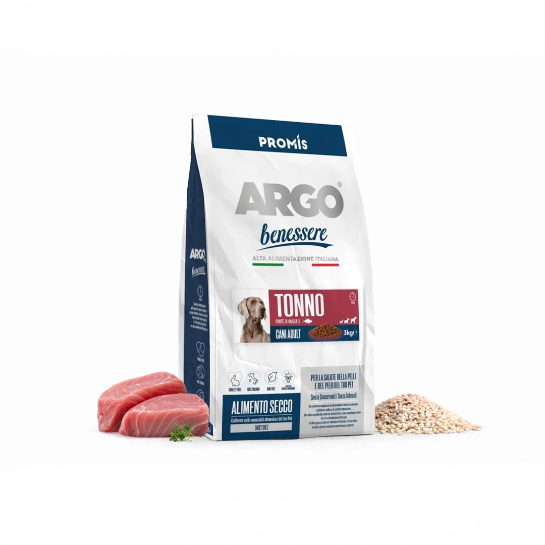Premium - Суха храна Argo Benessere Tonno за кучета с риба тон