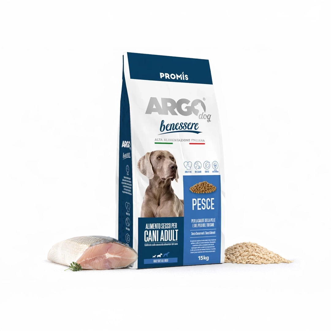 Premium - Суха храна Argo Benessere Pesce за кучета с риба, 15кг.