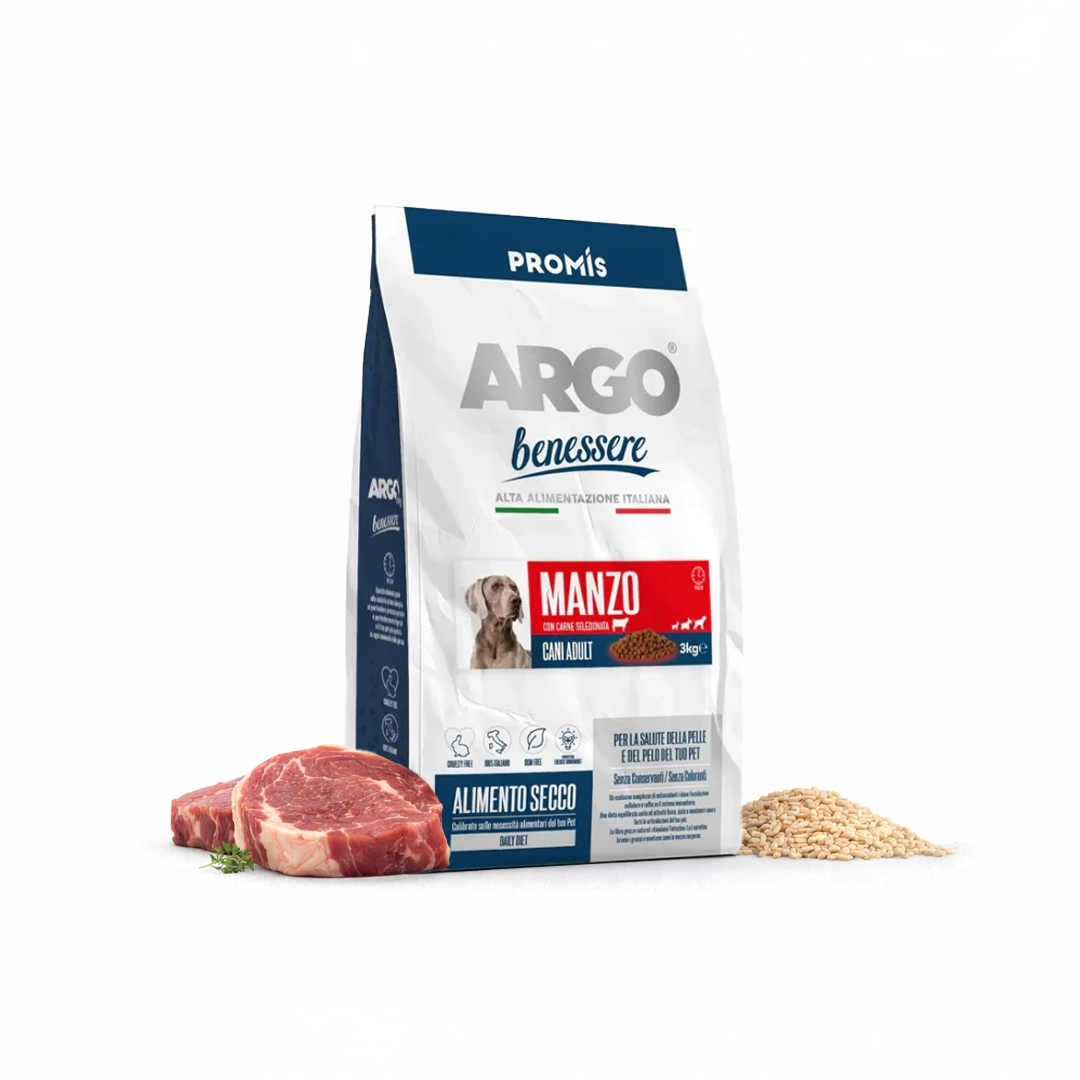 Premium - Суха храна Argo Benessere Manzo за кучета с говеждо