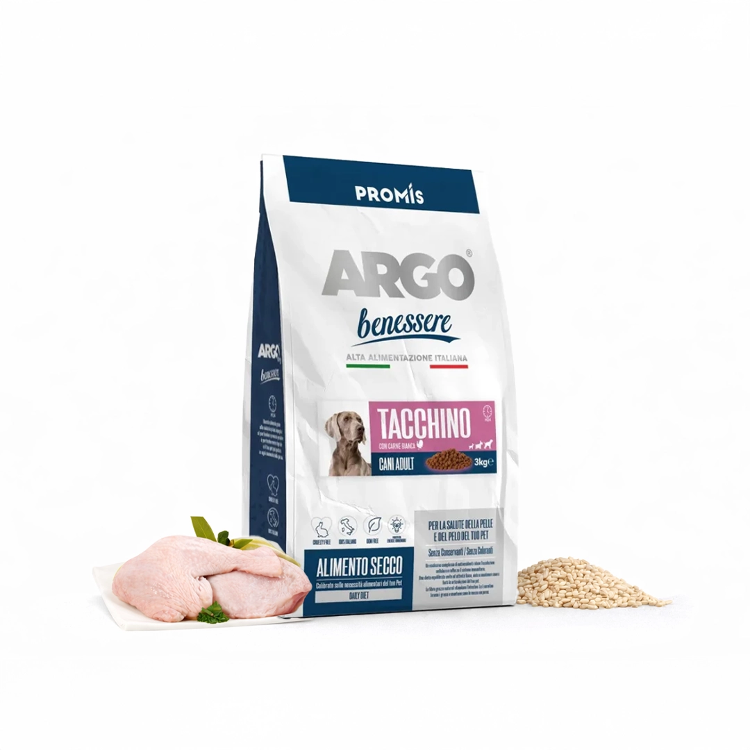 Premium - Суха храна Argo Benessere Tacchino за кучета с пуешко
