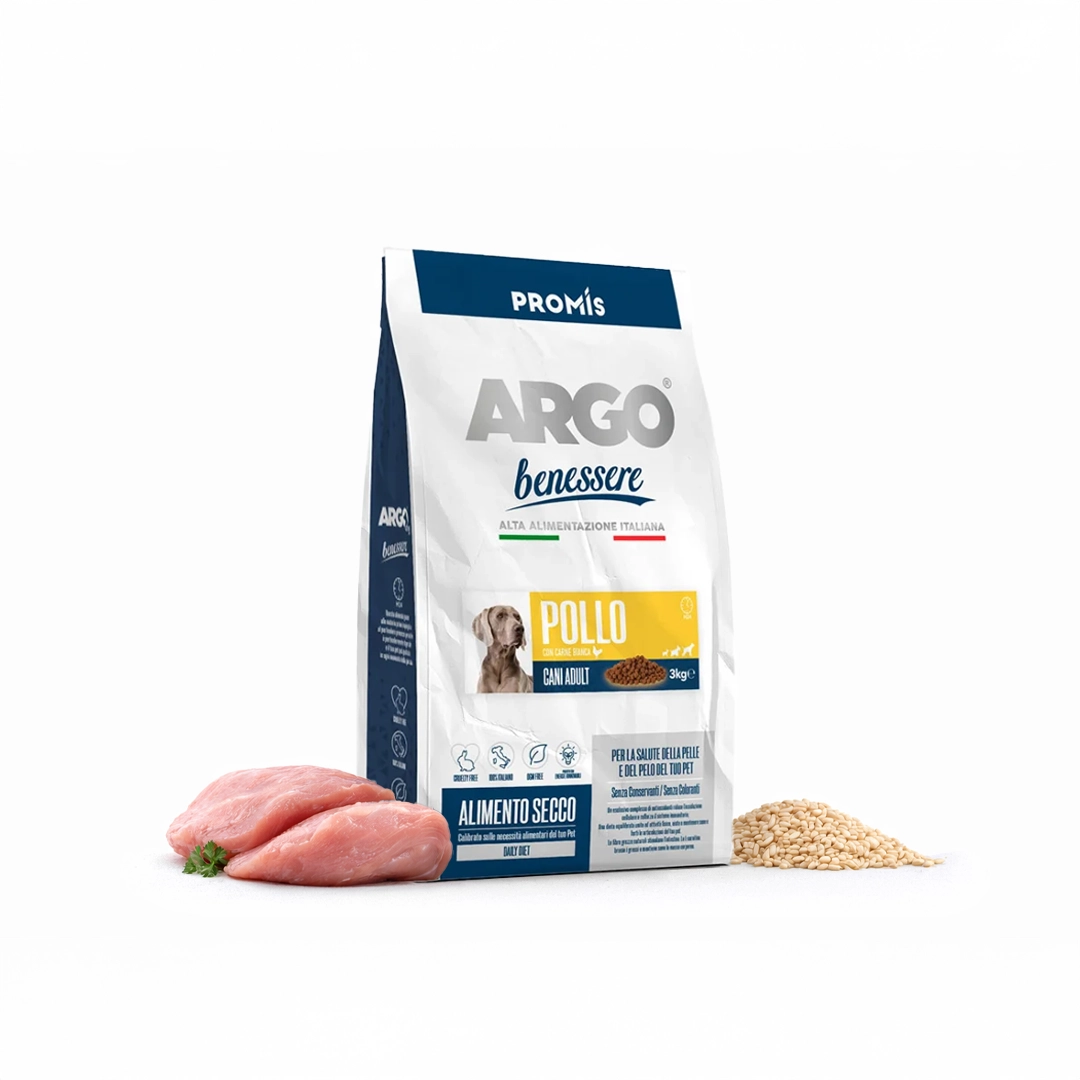 Premium - Суха храна Argo Benessere Pollo за кучета с пилешко