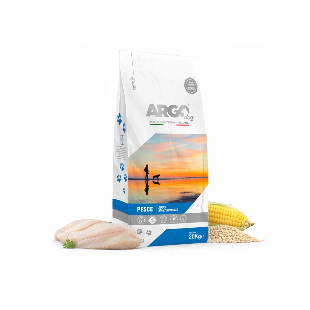 Standard - Суха храна Argo Pesce за кучета от всички породи с риба, 20кг.