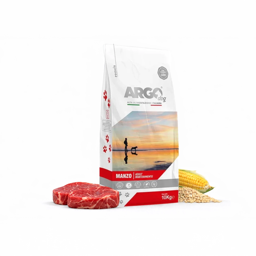 Standard - Суха храна Argo Manzo за кучета от всички породи с говеждо, 10 кг.