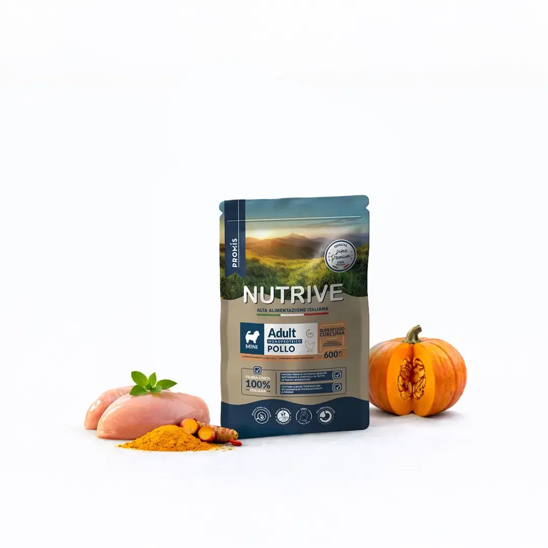 Super Premium - Суха храна Adult Mini Pollo Monoproteico за кучета от дребни породи с чувствителен стомах с пилешко, 600гр.