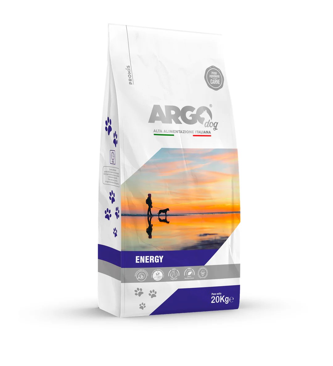 Standard - Пълноценна суха храна Argo 28/15 Energy за активни кучета с говеждо и свинско, 20кг.