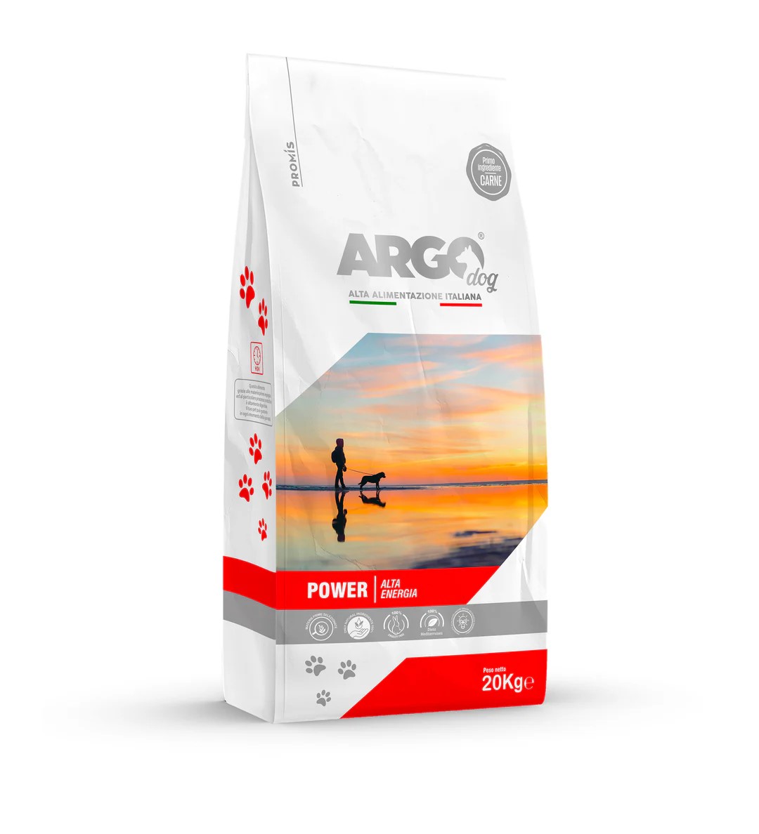 Standard - Пълноценна суха храна Argo 30/20 Power за активни кучета с говеждо и свинско, 20кг.
