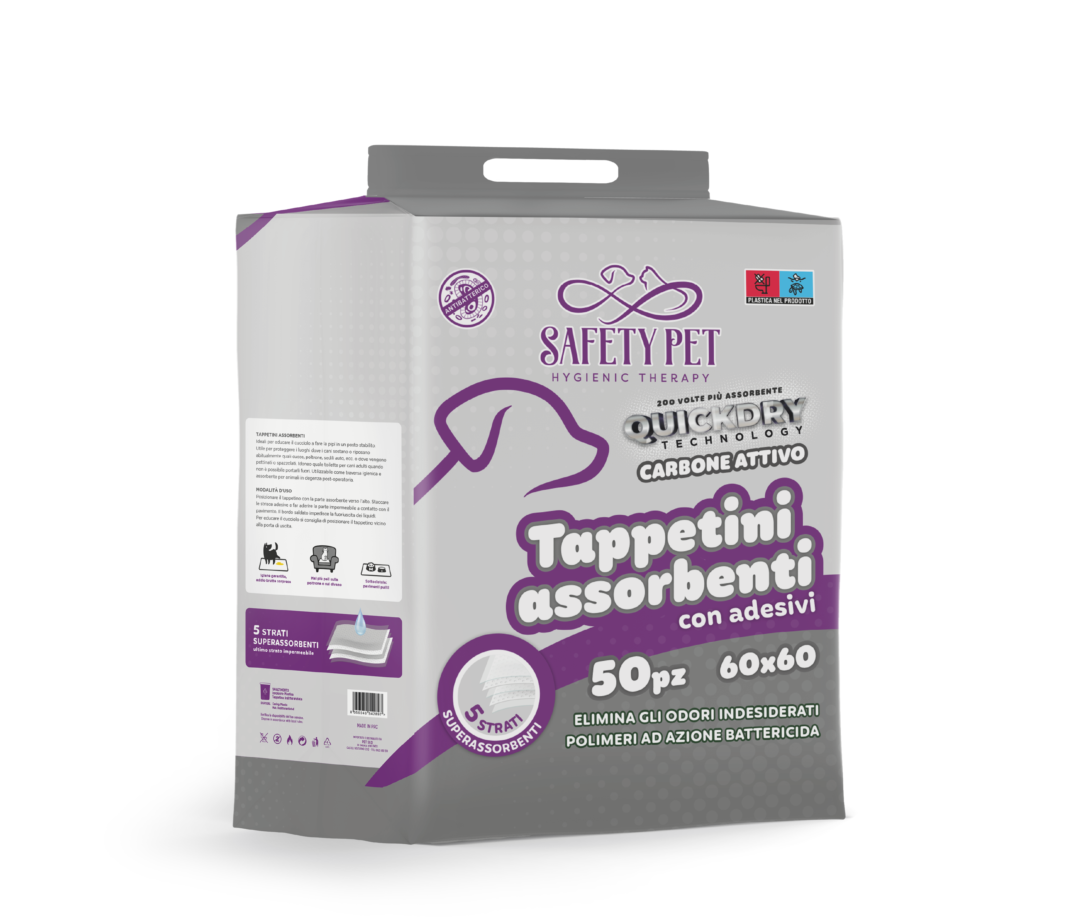 Safety Pet - хигиенни подложки Quickdry Carbon 60x60 50 бр